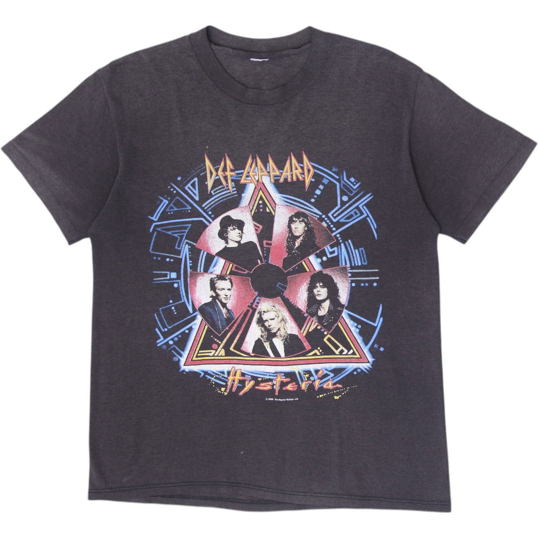 Vintage Def Leppard 1988 Hysteria World Tour Band T-Shirt Charcoal Single Stitch