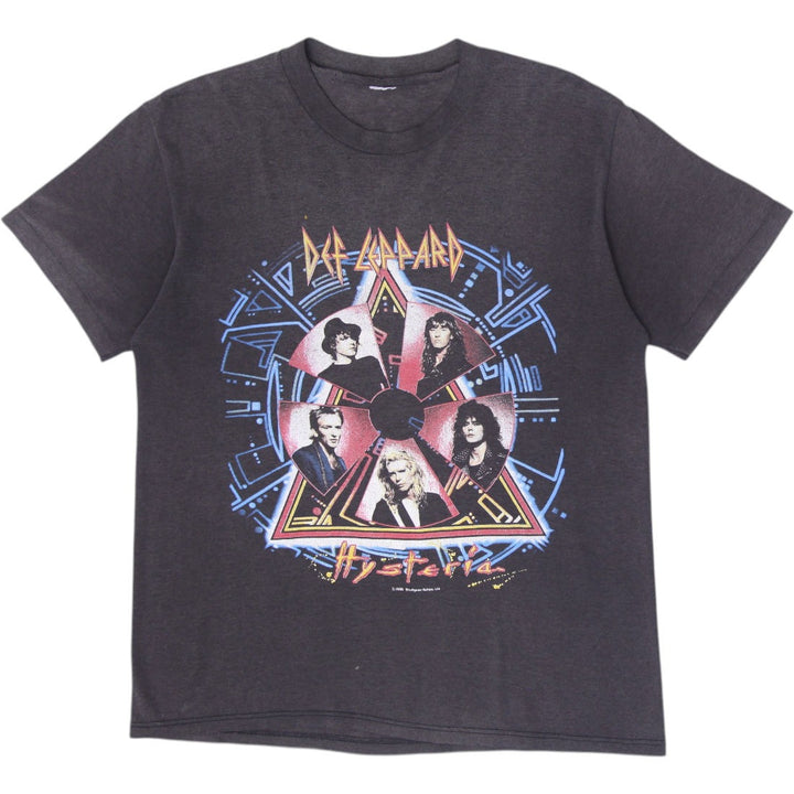 Vintage Def Leppard 1988 Hysteria World Tour Band T-Shirt Charcoal Single Stitch