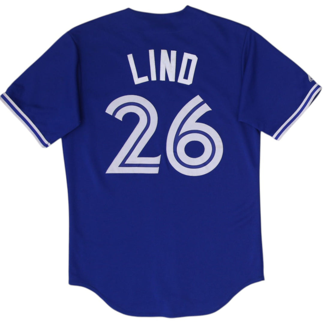 Mens Majestic Toronto Blue Jays Adam Lind 26 Jersey Made in USA Size S