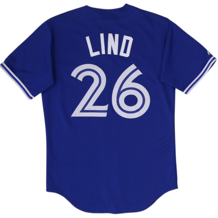 Mens Majestic Toronto Blue Jays Adam Lind 26 Jersey Made in USA Size S
