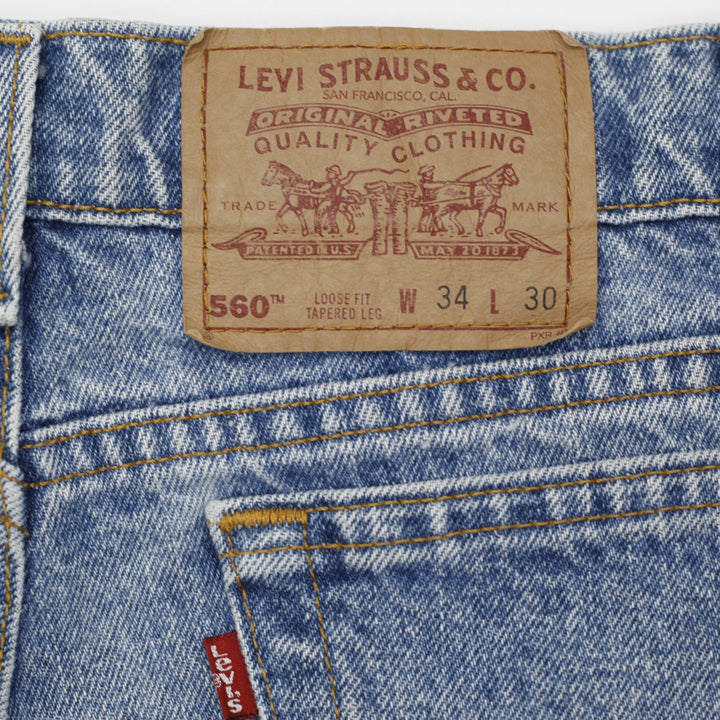 Vintage Mens Levis 560 Loose Fit Tapered Leg Jeans Size 34 X 30