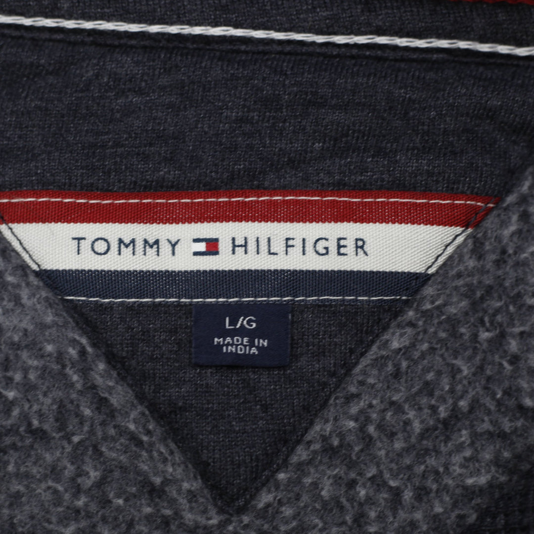 Mens Tommy Hilfiger Denim Graphic Logo Fleece Hoodie Navy Blue Size L