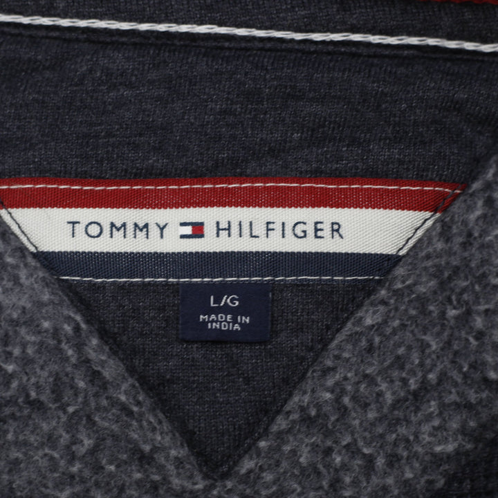 Mens Tommy Hilfiger Denim Graphic Logo Fleece Hoodie Navy Blue Size L