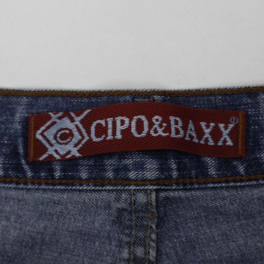 Y2K Mens Cipo & Baxx Skull Graphic Wide Leg Jeans Size W: 36 L: 34