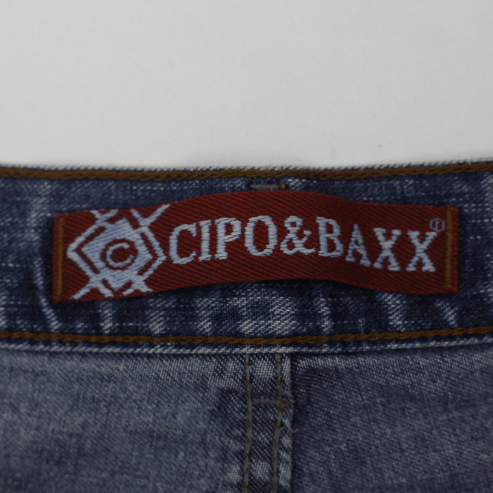 Y2K Mens Cipo & Baxx Skull Graphic Wide Leg Jeans Size W: 36 L: 34