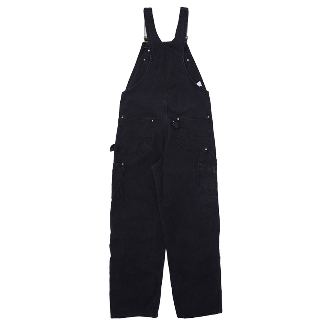 Vintage 90's Carhartt R01 BLK Black Duck Double Knee Bib Overalls