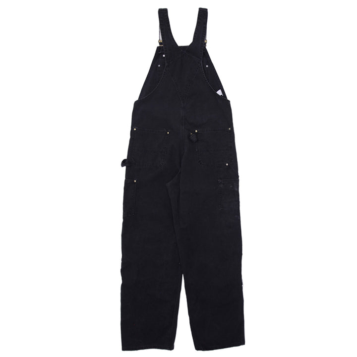 Vintage 90's Carhartt R01 BLK Black Duck Double Knee Bib Overalls