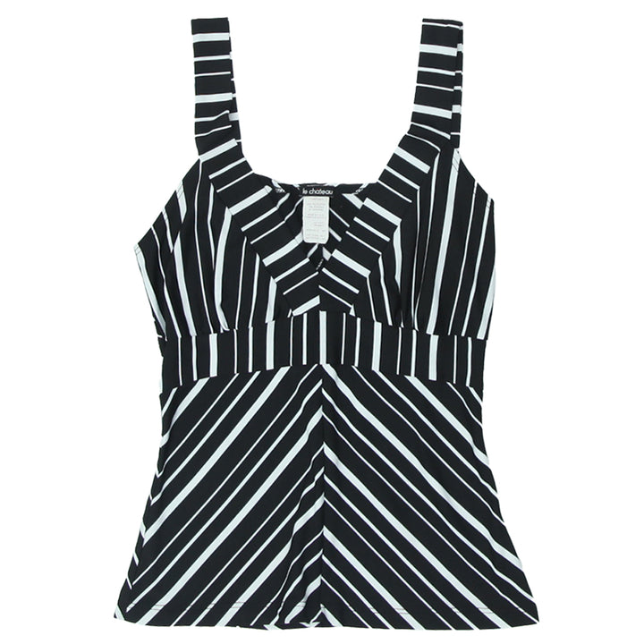 Y2K Le Chateau Black & White Strappy Top - Fashion Rerun Vintage Migration_Tops
