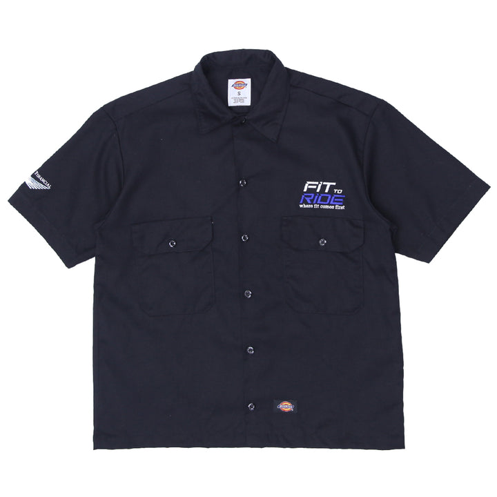 Dickies Black "Fit to Ride" Button-Up Work Shirt, Customized - Fashion Rerun Vintage Migration_Shirt