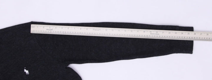 Mens Polo Ralph Lauren Quarter Zip Charcoal Gray Mock Neck Sweater Size M