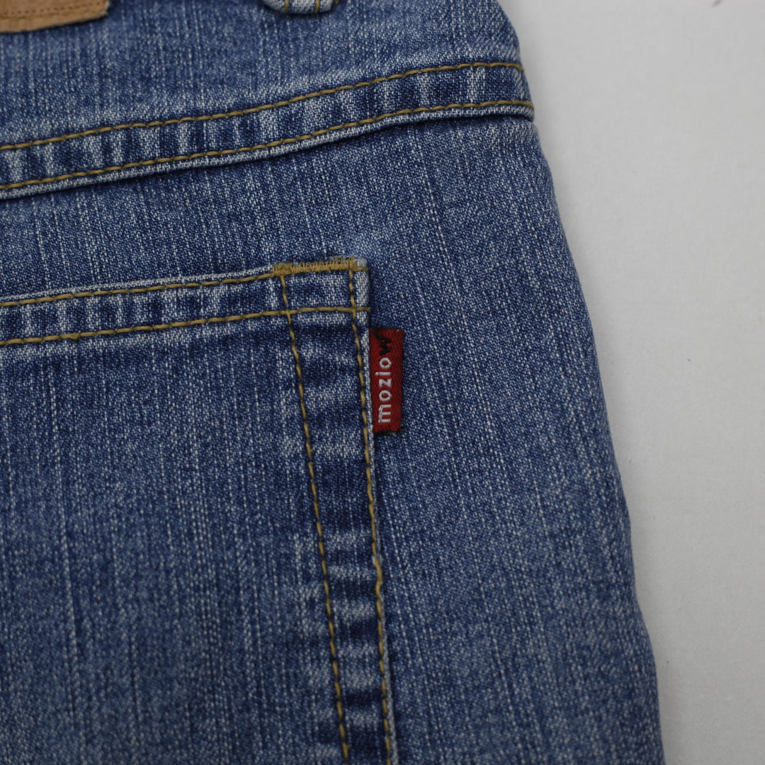 Y2K Ladies Moziow Floral Embroidered Flare Jeans Size 30