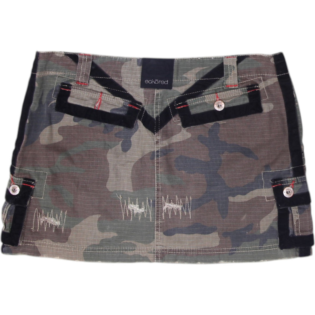 Y2K Ladies Ecko Red Camouflage Mini Skirt Cargo Pockets