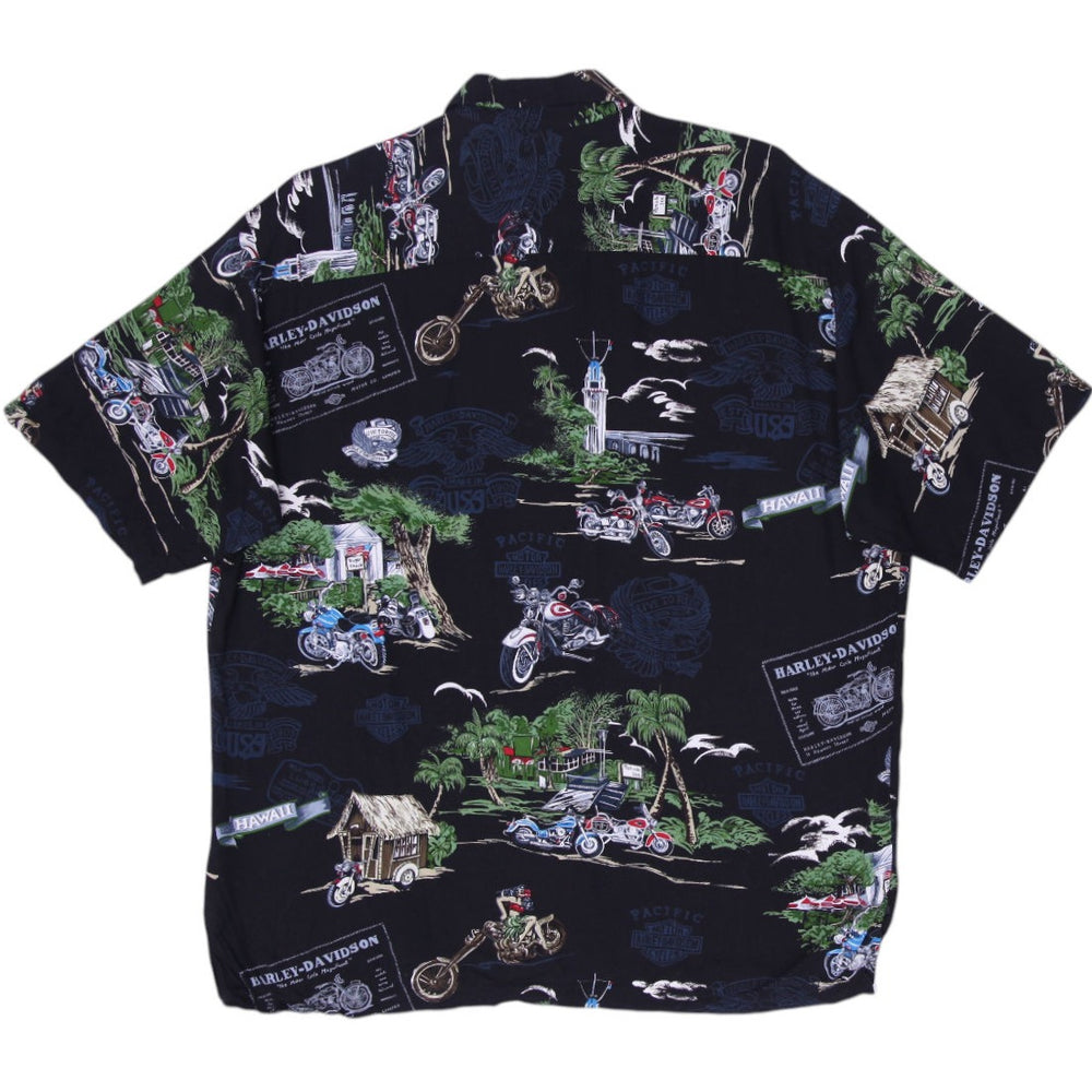 Mens Harley Davidson Graphic Hawaii Motorcycles Shirt Size XL | Migration_Shirts - Side View | Fashion Rerun