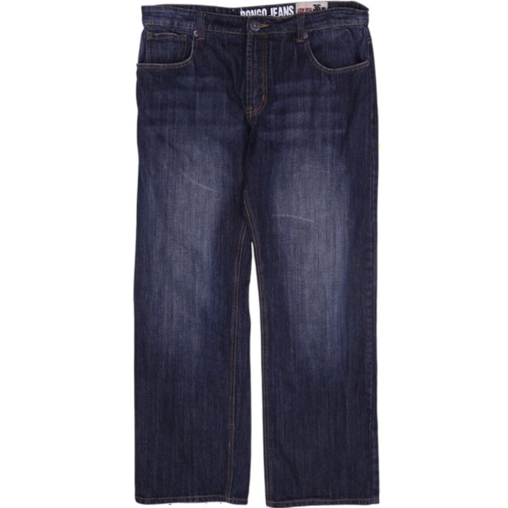 Y2K Mens Bongo Low Rise Straight Denim Jeans Dark Wash Size W36 L34