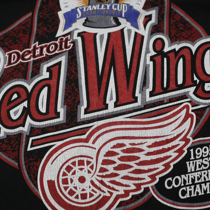 Vintage 1995 Detroit Red Wings Western Conference Champs T-Shirt Size L