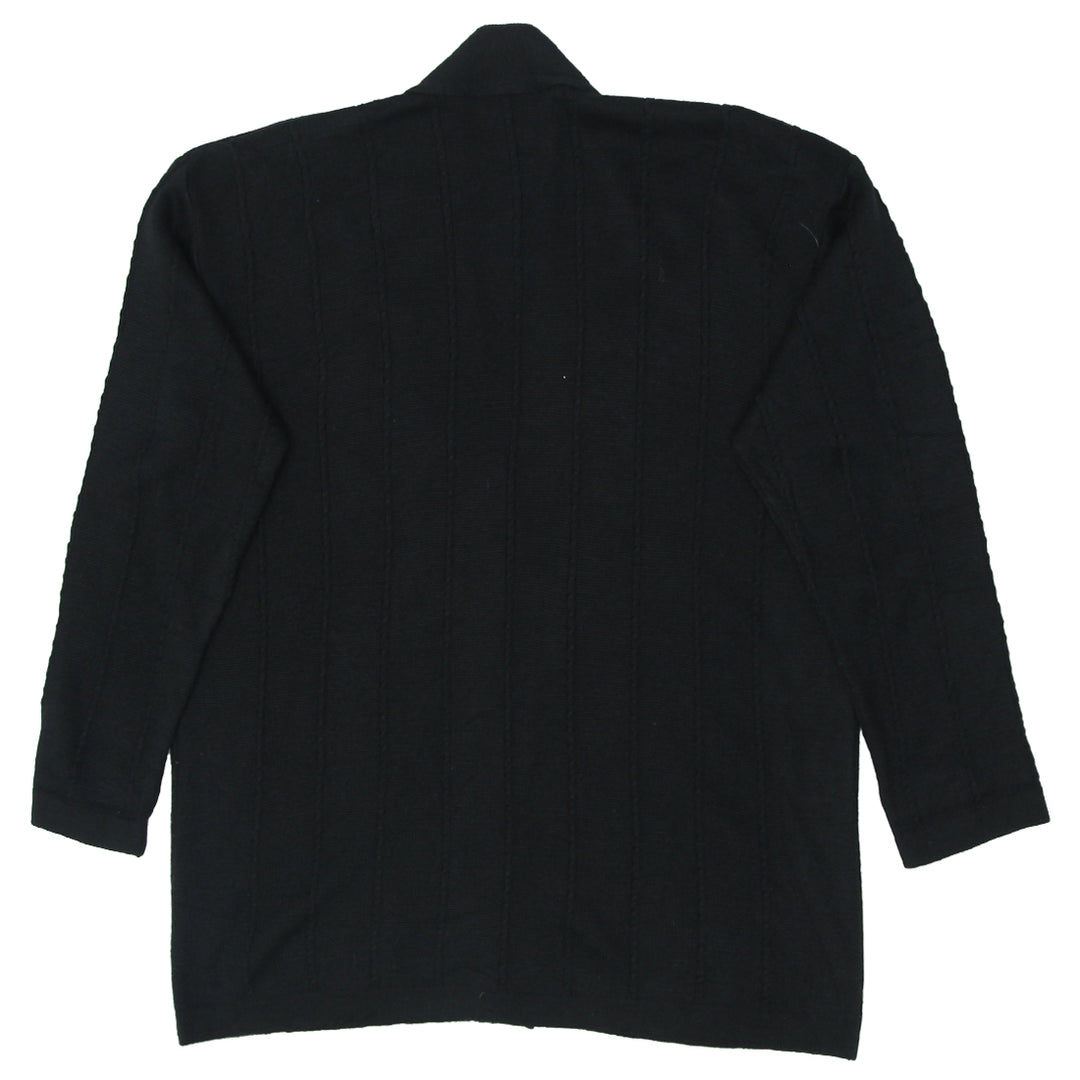 Vintage St.Michael Woolen Blend Black Cardigan Sweater XL Ladies - Fashion Rerun Vintage Migration_Sweaters