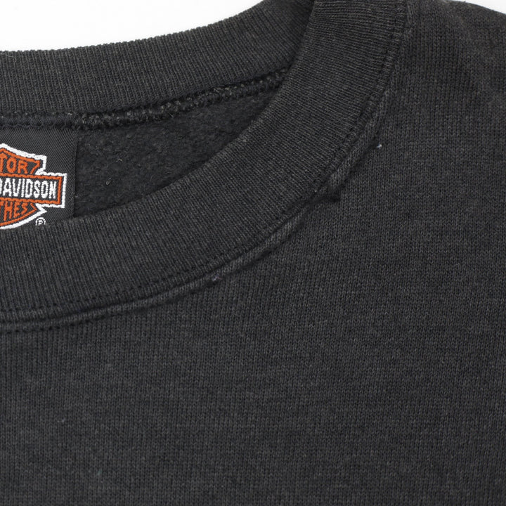 Vintage Mens Harley Davidson Sweatshirt Black Graphic Fleece 1991