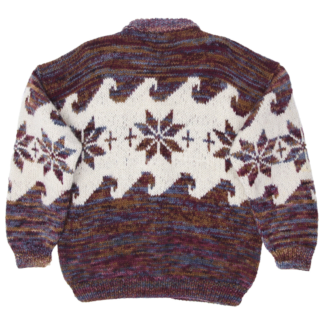 Yeti Hand Knitted Wool Sweater - Vintage Nordic Style, 100% Wool, Size L - Fashion Rerun Vintage Migration_Sweaters