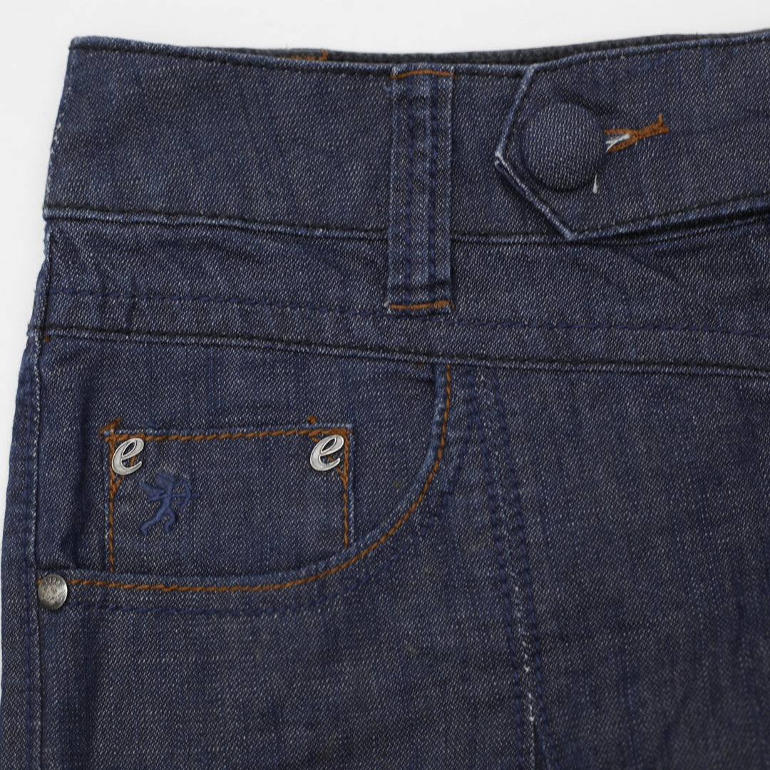 Y2K Ladies EDC by Esprit Dark Wash Pleated Denim Midi Skirt Size 34