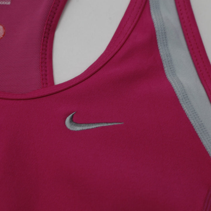 Ladies Nike FIT DRY Racerback Tank Top Built-In Bra Hot Pink Size XS