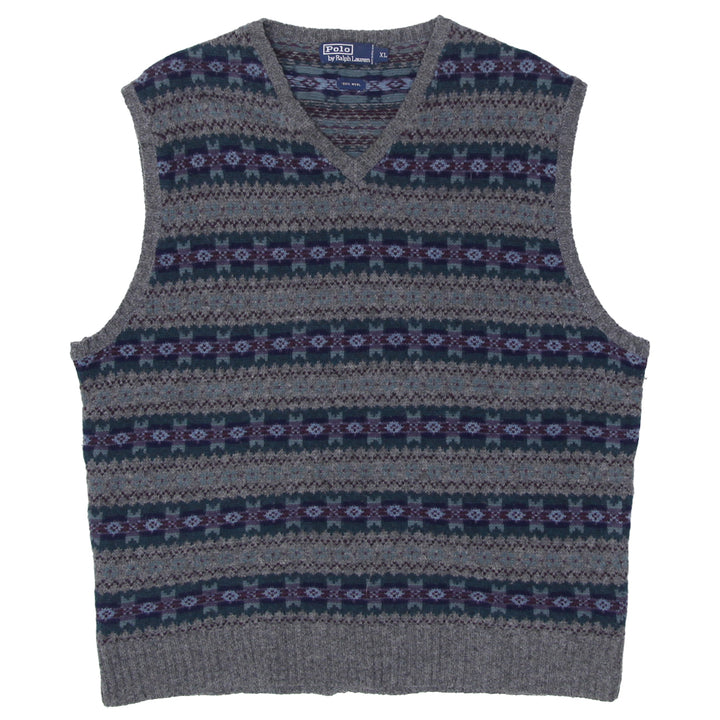Vintage Polo Ralph Lauren 100% Wool Fair Isle V-Neck Sweater Vest - Fashion Rerun Vintage Migration_Sweaters