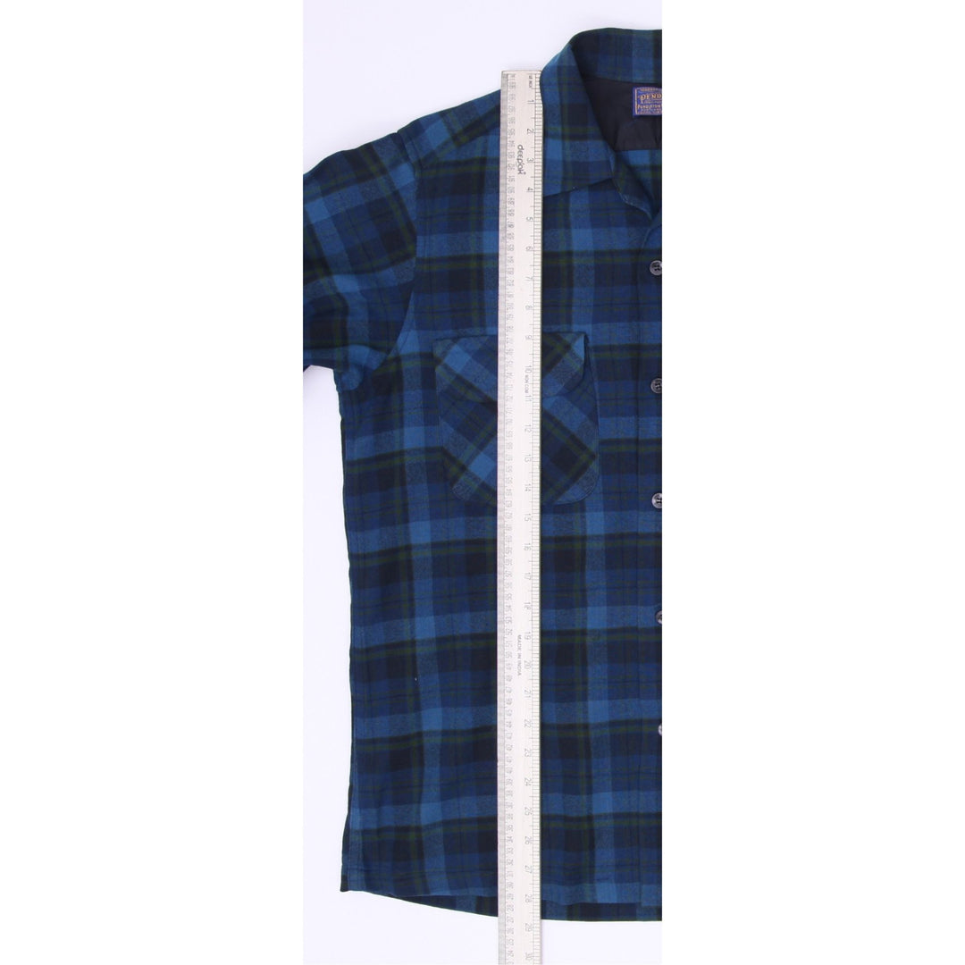 Vintage Pendleton Wool Checkered Long Sleeve Plaid Shirt Made in USA Size M