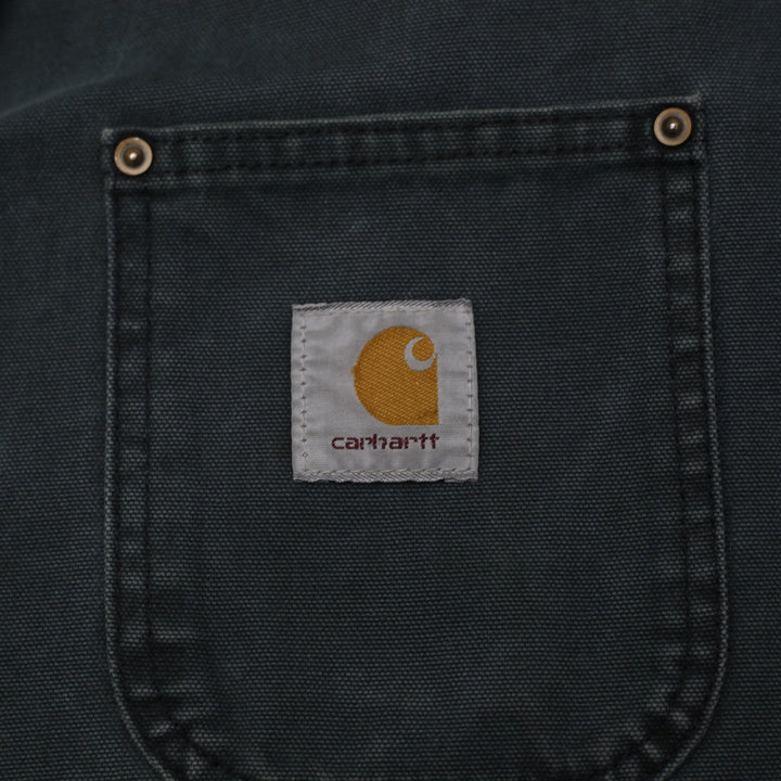 Vintage 90s Carhartt Petrol C02 Blanket Lined Canvas Chore Jacket Made in USA