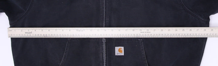 Mens Carhartt J131-BLK Black Hooded Workwear Jacket Size XL