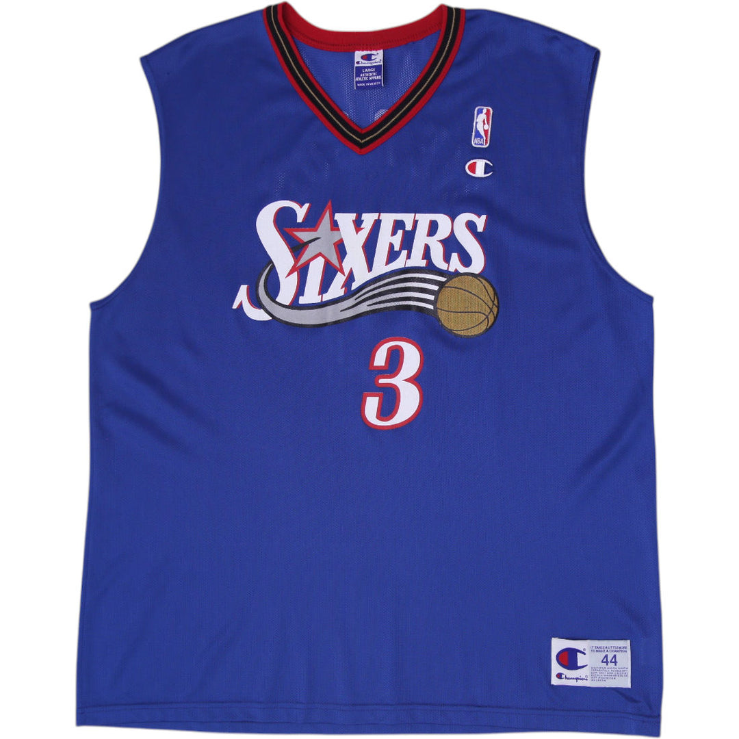 Vintage 90s Champion Allen Iverson Sixers Jersey Szie 44