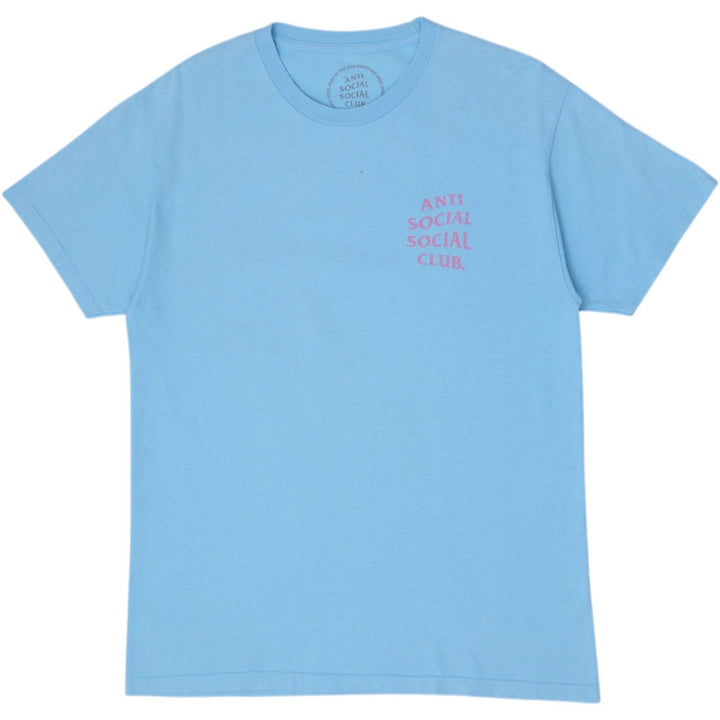 Mens Anti Social Social Club T-Shirt Light Blue Size L Made In USA