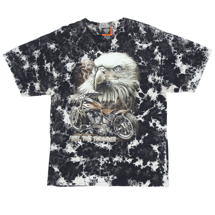 Vintage Feel The Thunder Biker Tie Dyed T-Shirt Single Stitch Rock Eagle 2XL