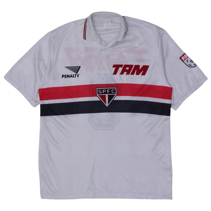 Vintage Mens Penalty SPFC Soccer Jersey White Red Black