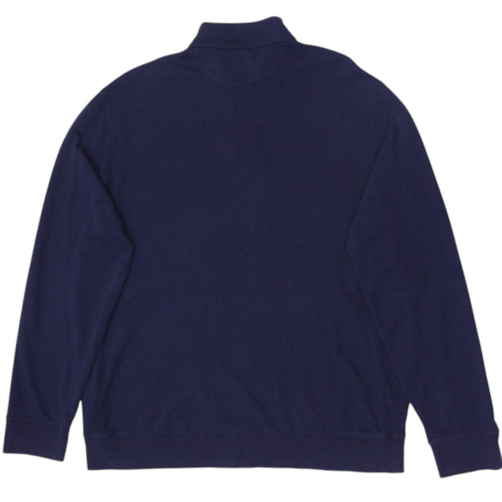 Mens Polo Ralph Lauren Navy Blue 1/4 Zip Long Sleeve T-Shirt XL | Migration_T-Shirts - Side View | Fashion Rerun