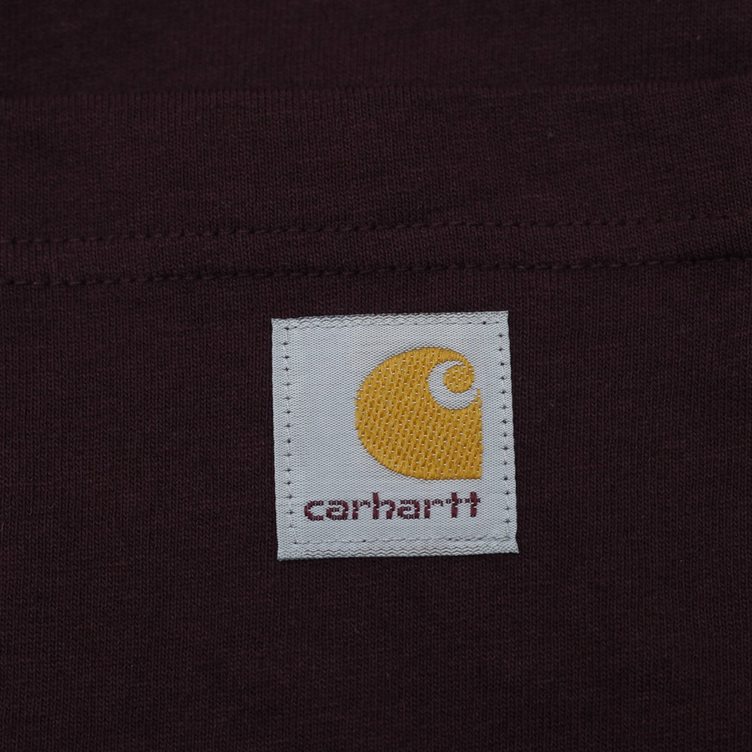 Mens Carhartt K87 PRT Loose Fit Pocket Burgundy Workwear T-Shirt Size XL