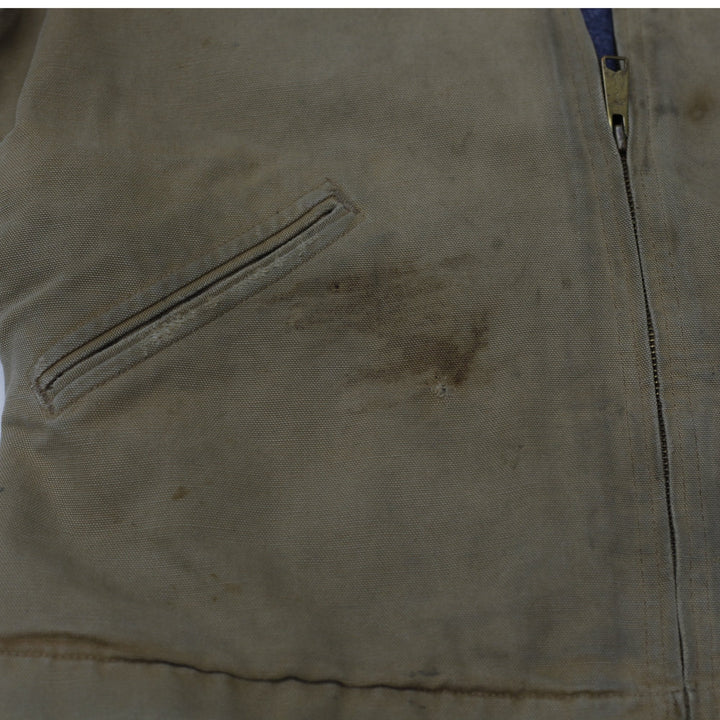 Vintage Carhartt Detroit Blanket Lined Canvas Stained Distressed Jacket | Migration_Jackets - Detail View | Fashion Rerun