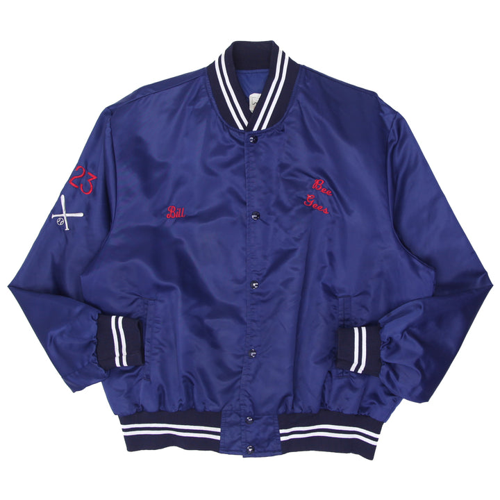 Vintage Shain of Canada Bee Gees Satin Bomber Jacket Navy Blue XXL - Fashion Rerun Vintage Migration_Jacket