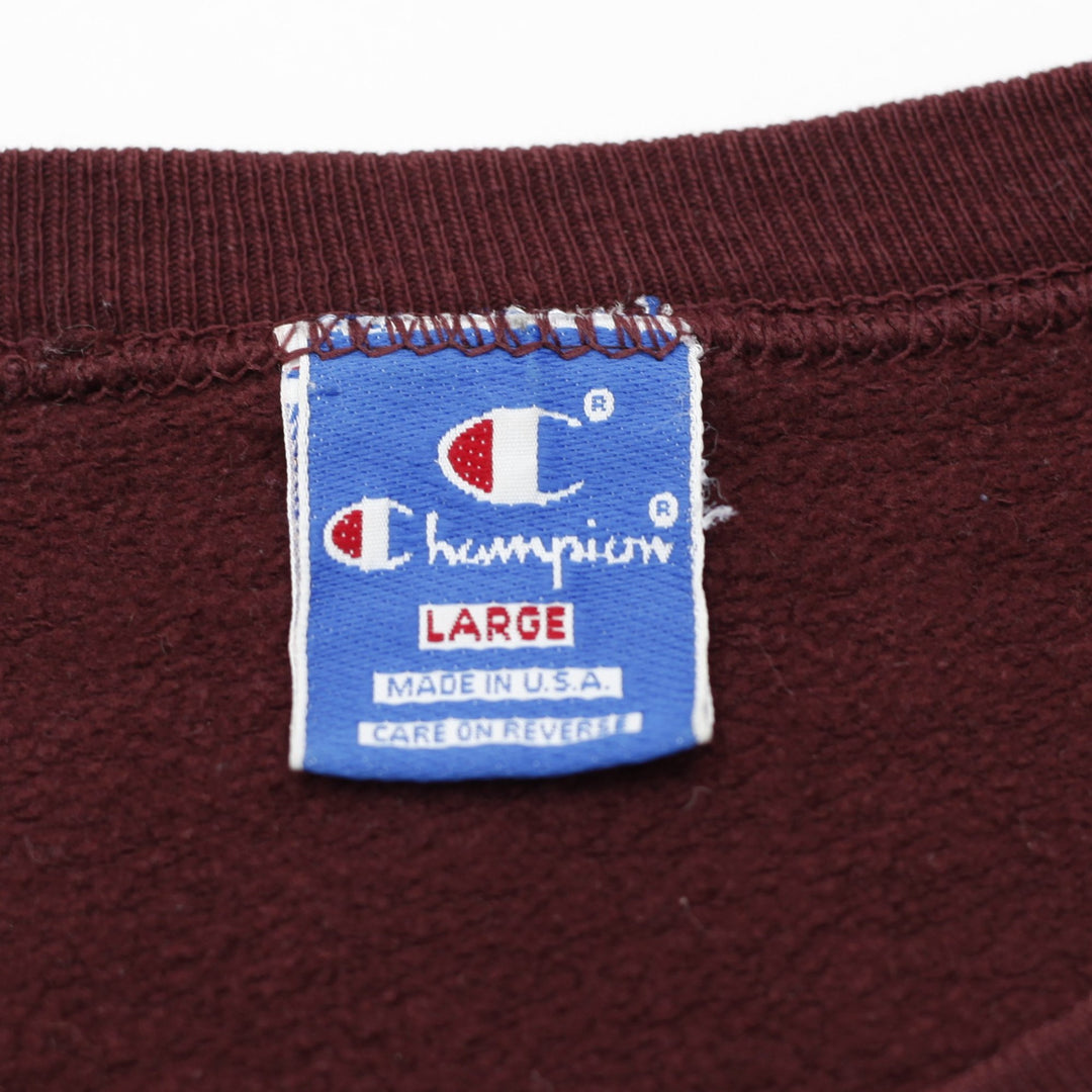 Vintage Mens Champion Washington Sweatshirt Maroon Embroidered Logo Size L