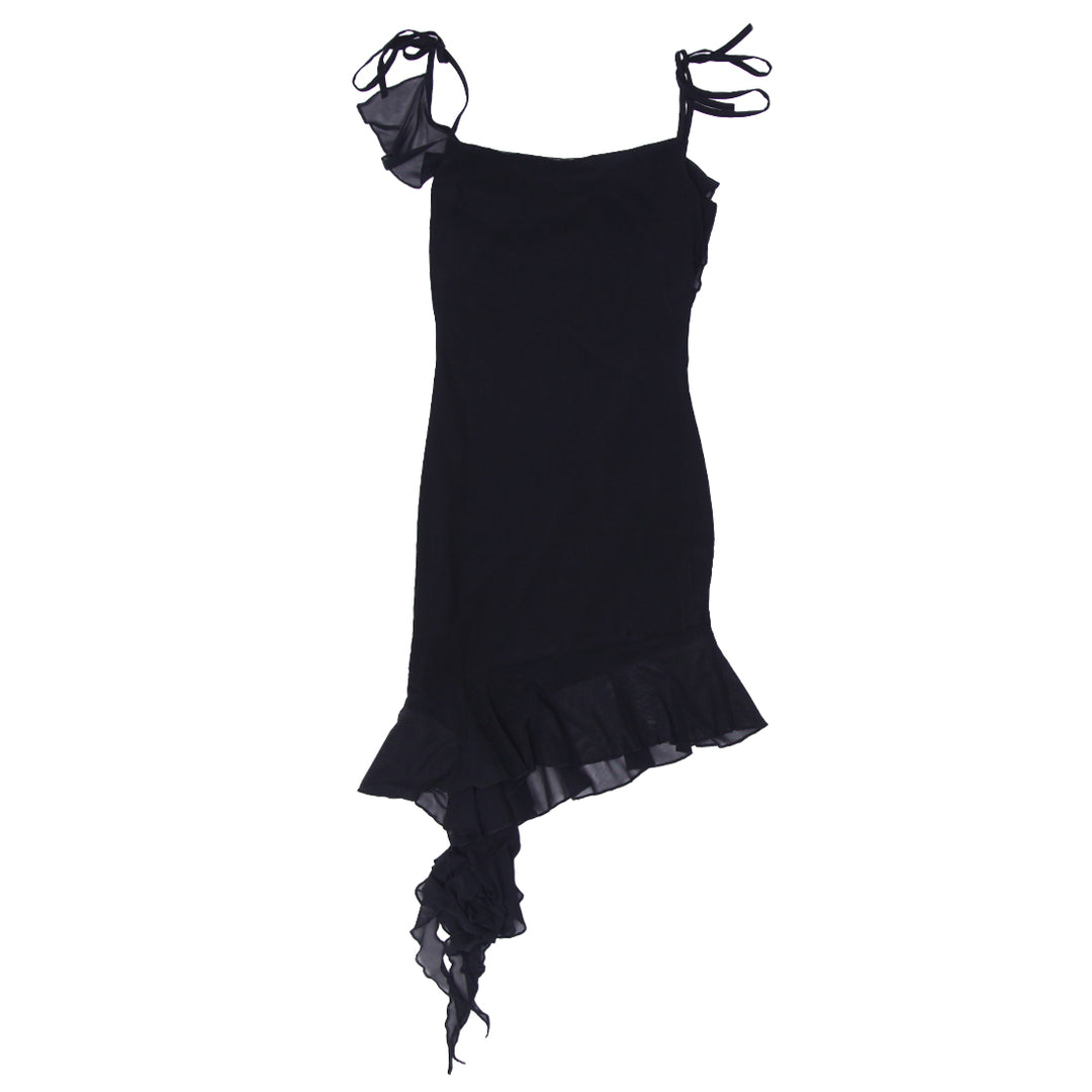 Y2K Ladies Strappy Black Dress