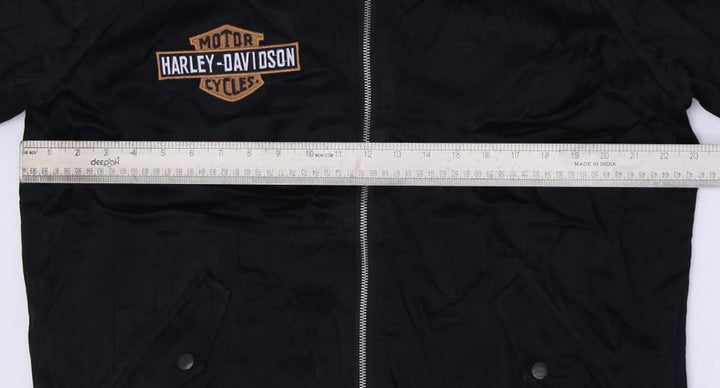 Vintage Mens Harley-Davidson Jacket Black Reversible Graphic