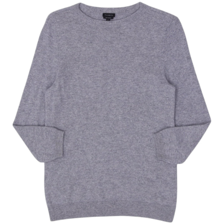 Ladies Talbots Pure Cashmere Gray Knitwear Sweater Large