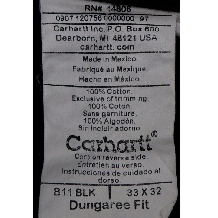 Mens Carhartt 811 BLK Dungaree Fit Carpenter Shorts