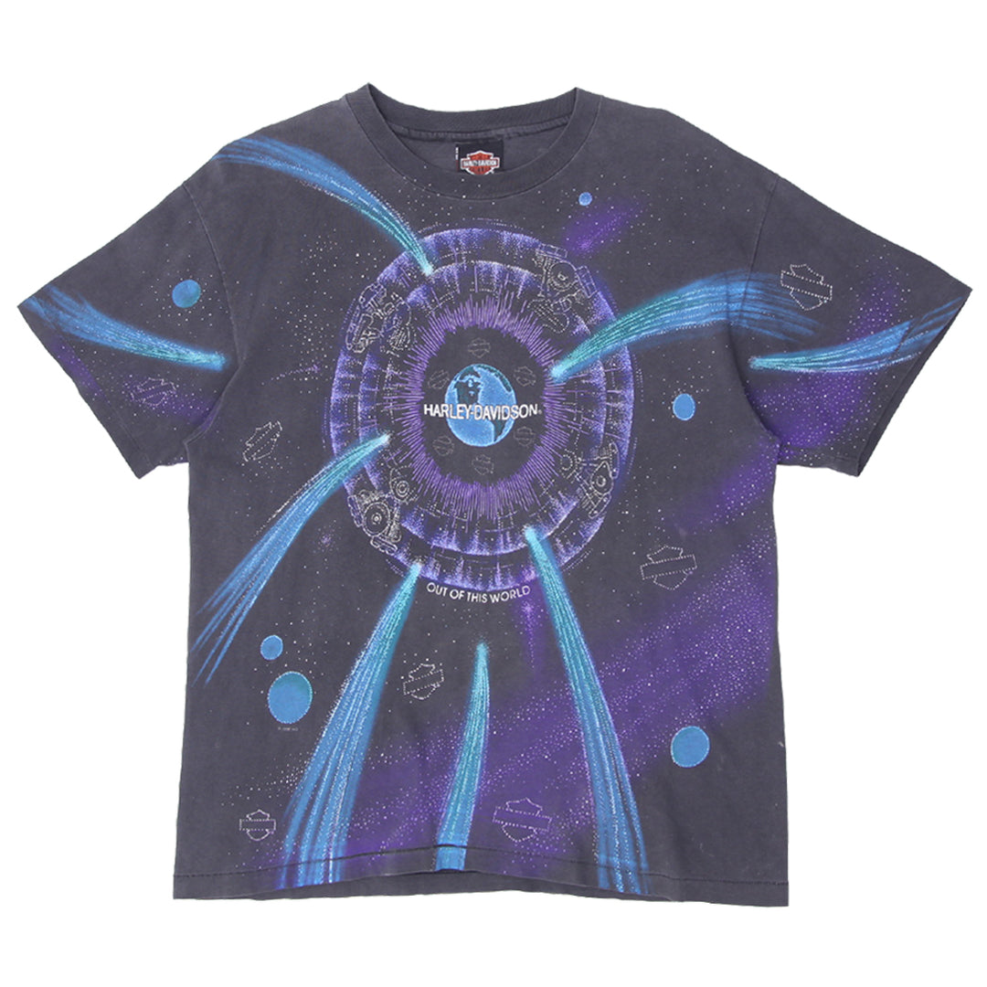 Vintage Harley Davidson Out Of This World Galaxy AOP T-Shirt S. Stitch Made in USA L - Fashion Rerun Vintage Migration_T-Shirt