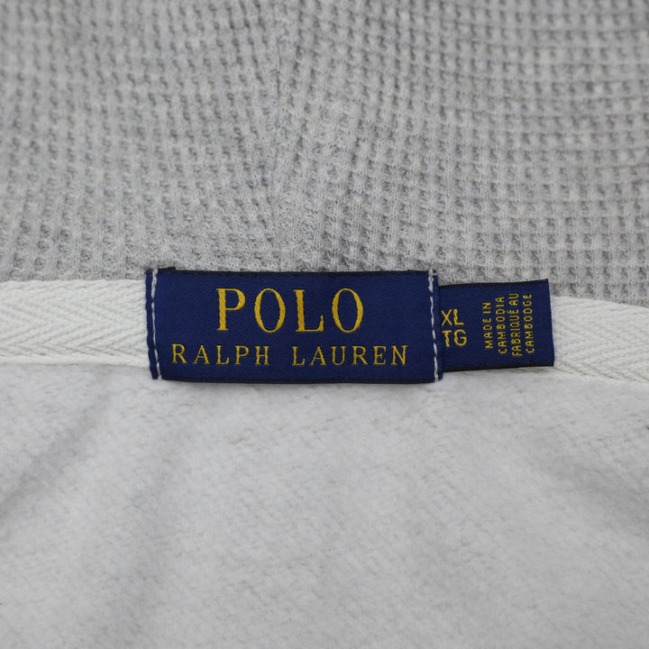 Mens Polo Ralph Lauren Zip Up Gray Pullover Hoodie Size XL