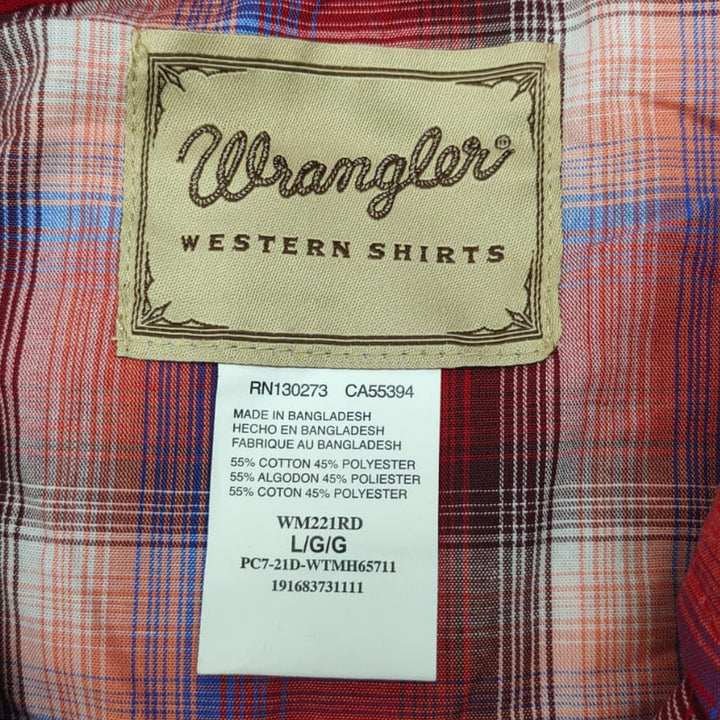 Vintage Wrangler Red Plaid Pearl Button Western Shirt Size L - Fashion Rerun Vintage Migration_Shirt