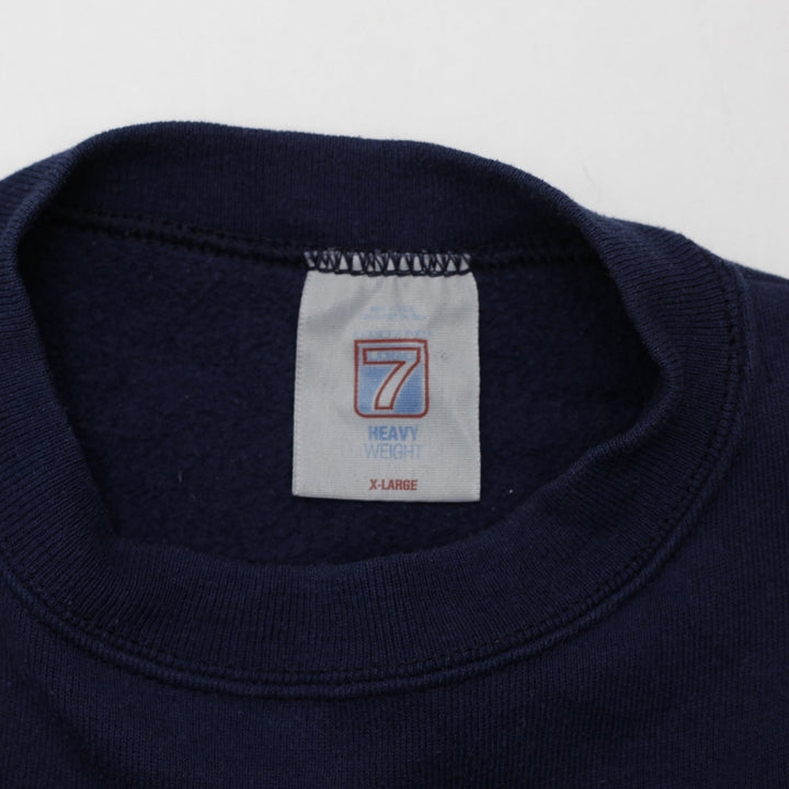 Vintage Logo 7 Navy Blue Chicago Bears Crewneck Sweatshirt XL