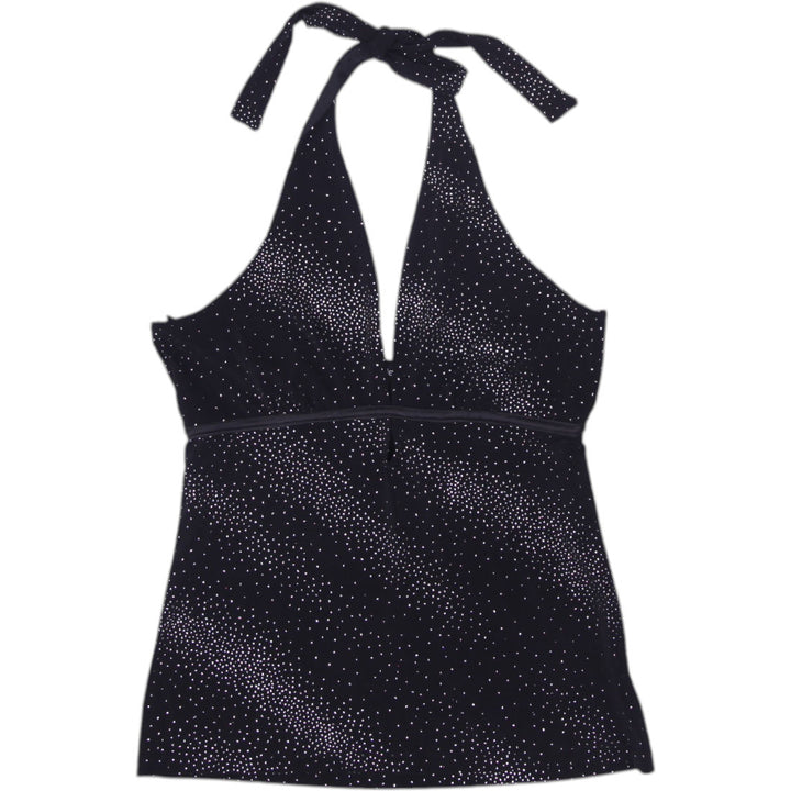 Y2K Ladies Le Chateau Glitter Sparkle Halter Top Size M