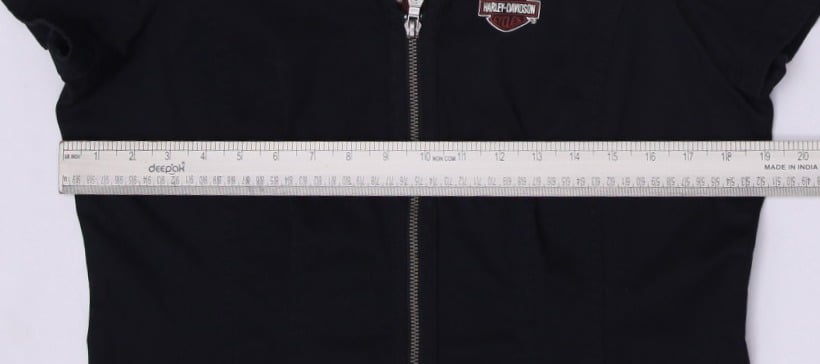 Y2K Ladies Harley Davidson Top Black Embroidered Logo Full Zip M | Migration_Y2K Tops - Alternate View | Fashion Rerun