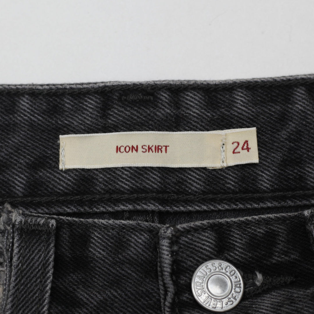 Y2K Ladies High-Rise Deconstructed Denim Mini Skirt Size 24
