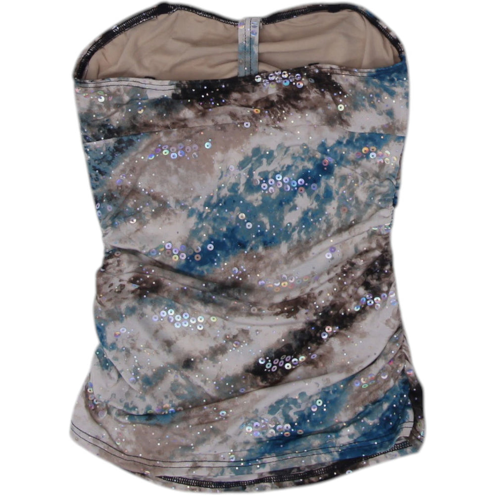 Y2K Ladies Sequined Pattern Strapless Top Size S | Migration_Y2K Tops - Side View | Fashion Rerun