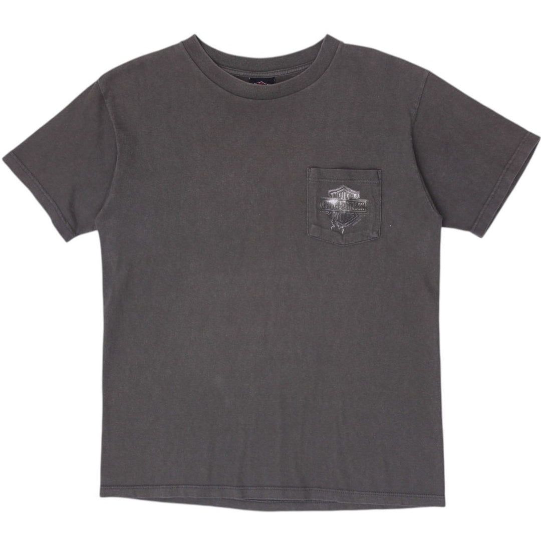 Vintage Harley Davidson Costa Rica Made In USA Olive Green Pocket T-Shirt M